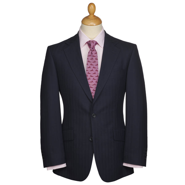 Navy 11oz Two Button Herringbone Suit