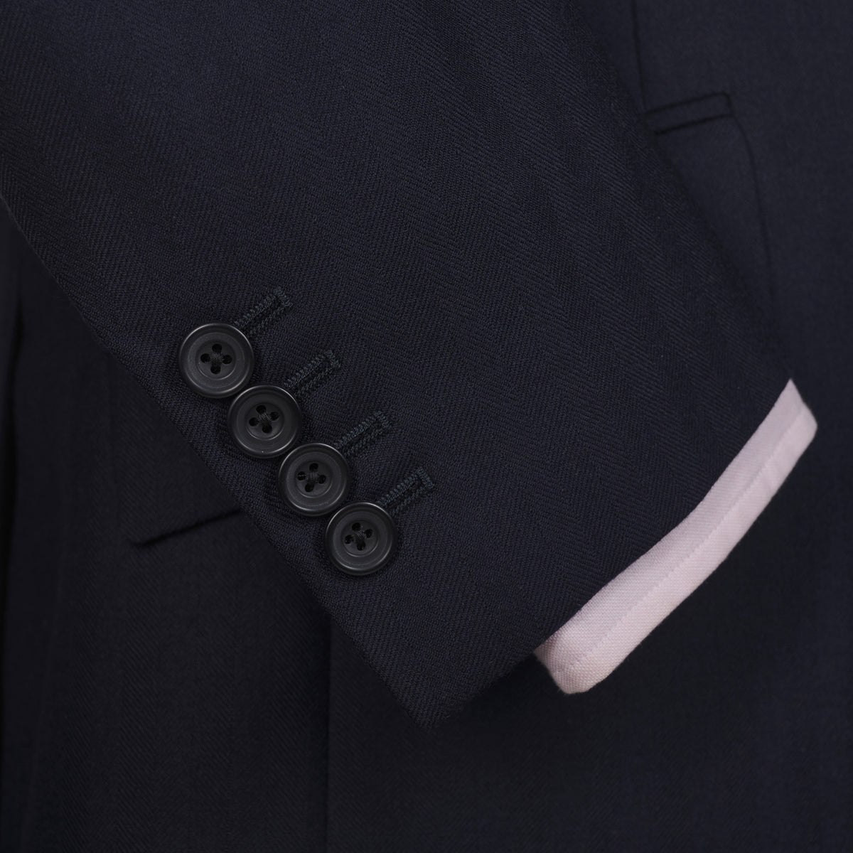 Navy 11oz Two Button Herringbone Suit
