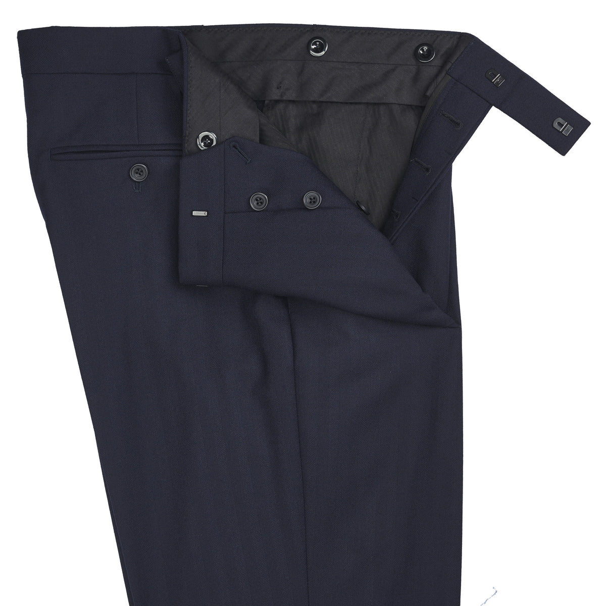 Navy 11oz Two Button Herringbone Suit