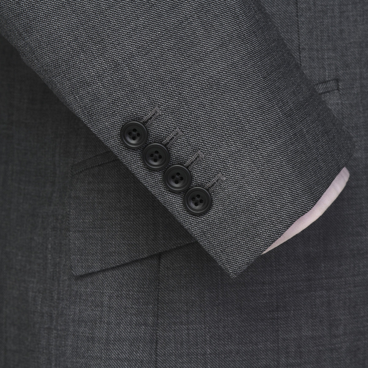 Charcoal 10oz Three Button Sharkskin Suit
