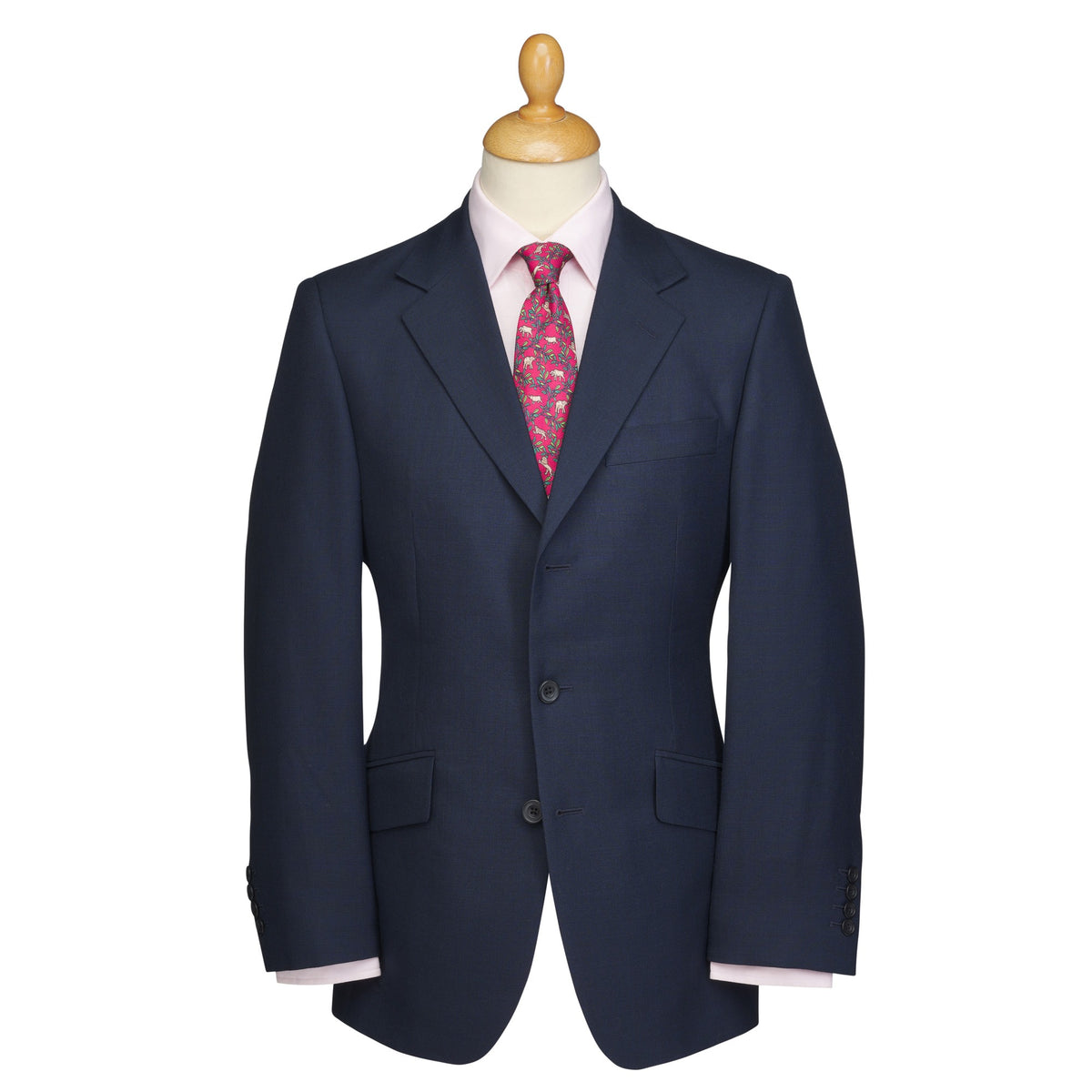 Navy 10oz Three Button Sharkskin Suit