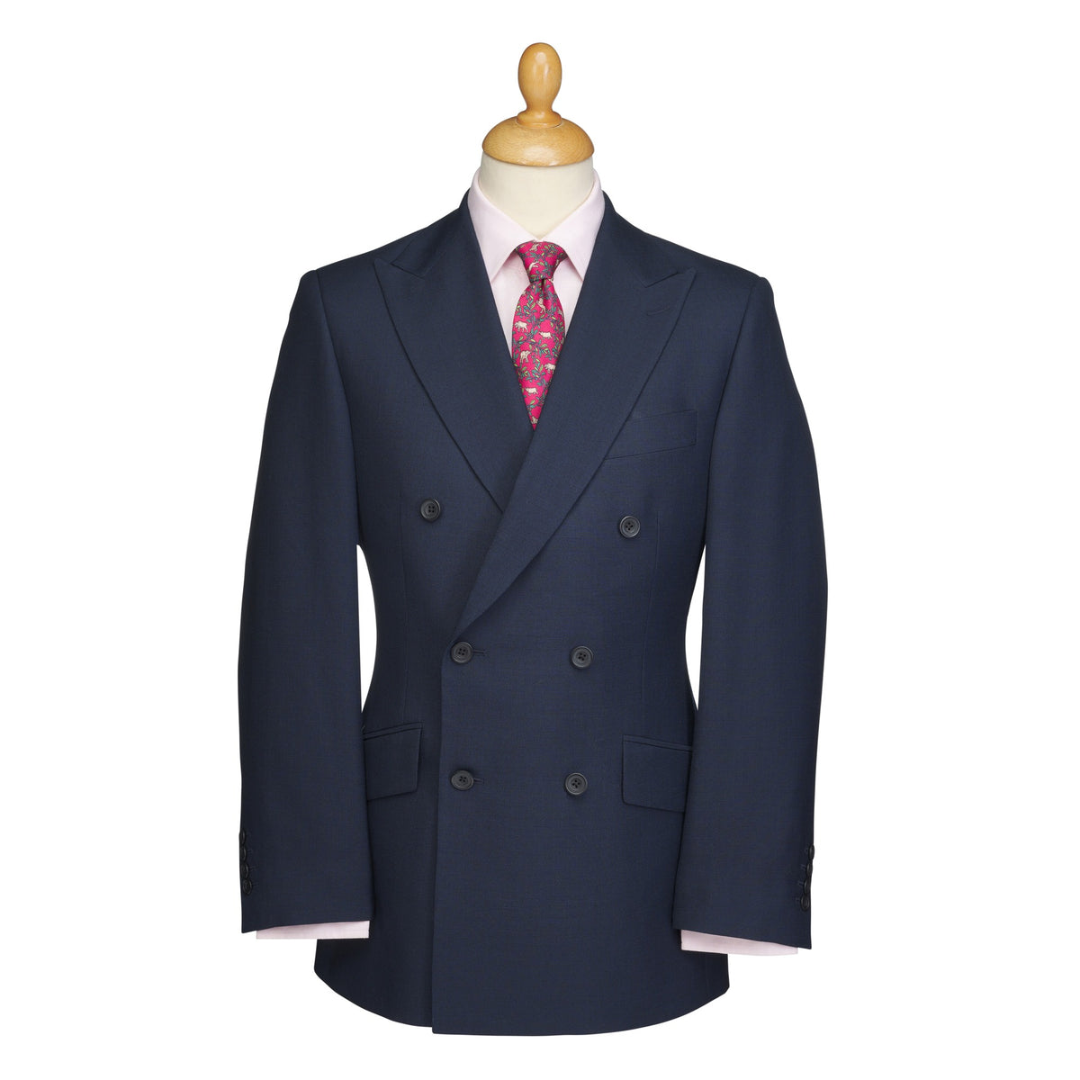 Navy 10oz Double Breasted Sharkskin Suit