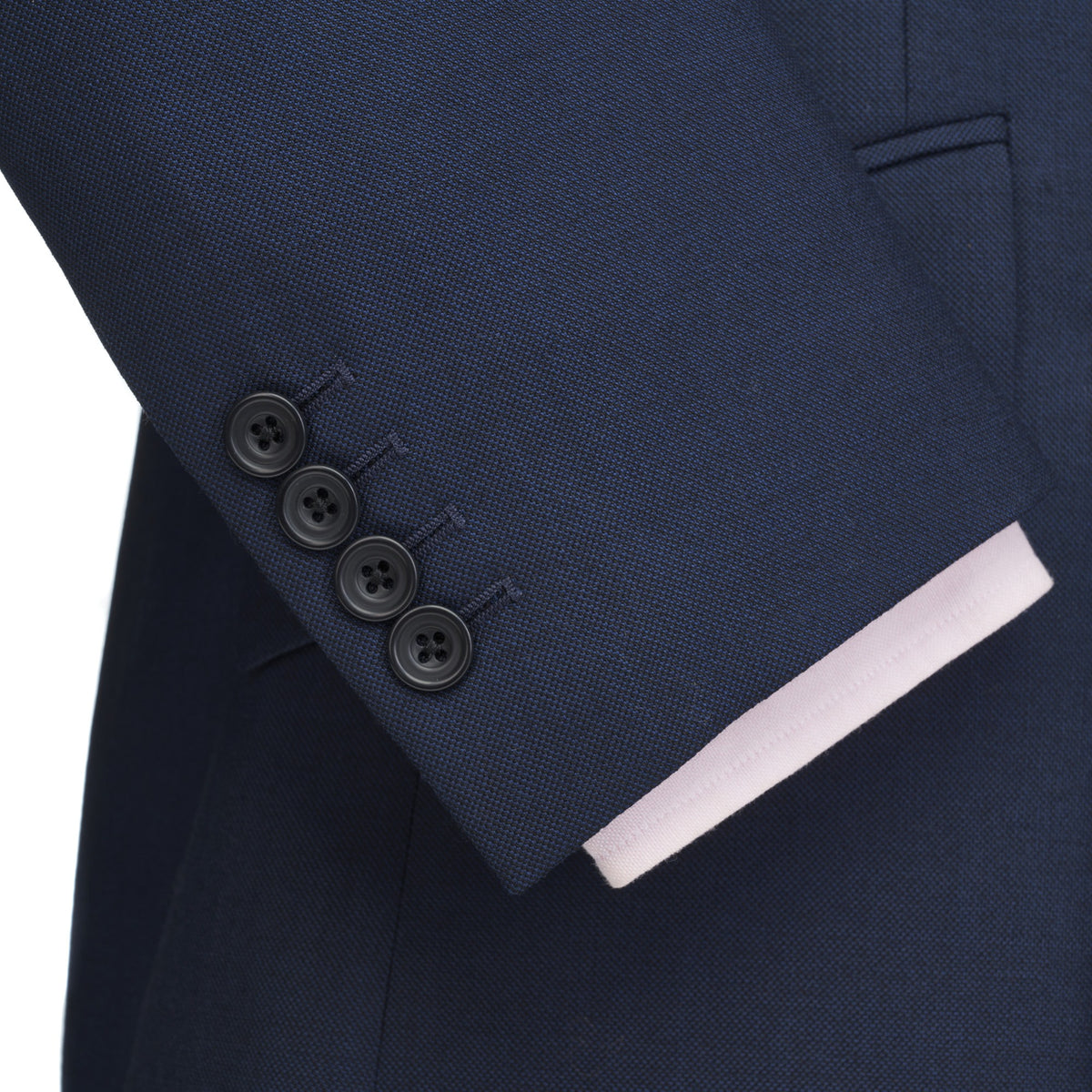 Navy 10oz Double Breasted Sharkskin Suit