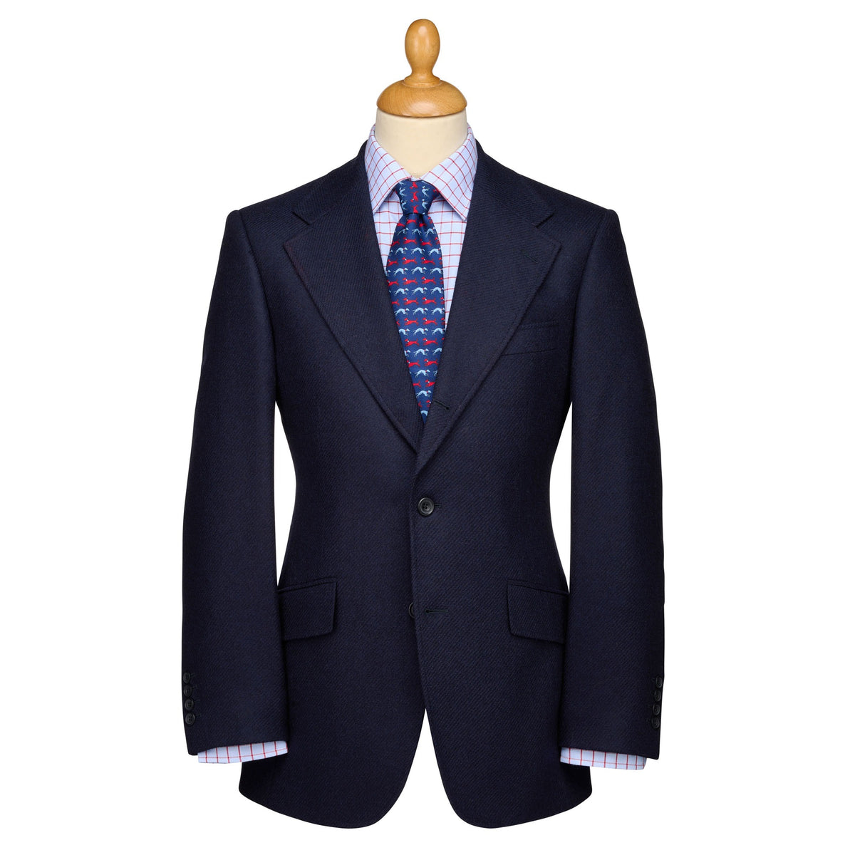 Navy 13oz Three Button Shetland Twill Suit