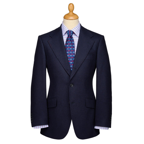 Navy 13oz Three Button Shetland Twill Suit