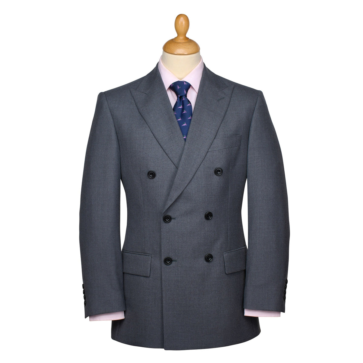 Grey 8oz Double Breasted Worsted Flannel Suit