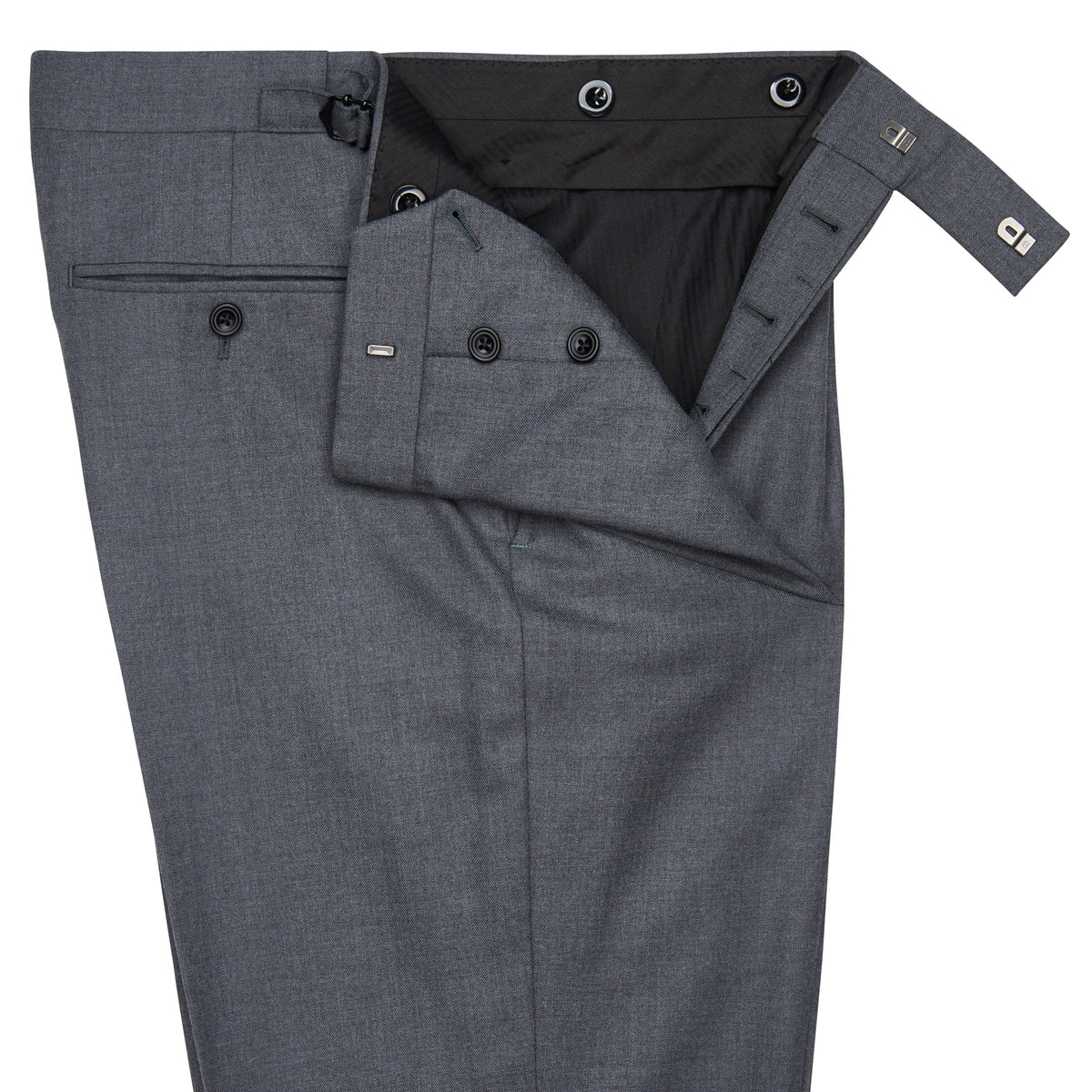 Grey 8oz Double Breasted Worsted Flannel Suit