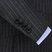 Grey 10oz Three Button Chalk Stripe Suit