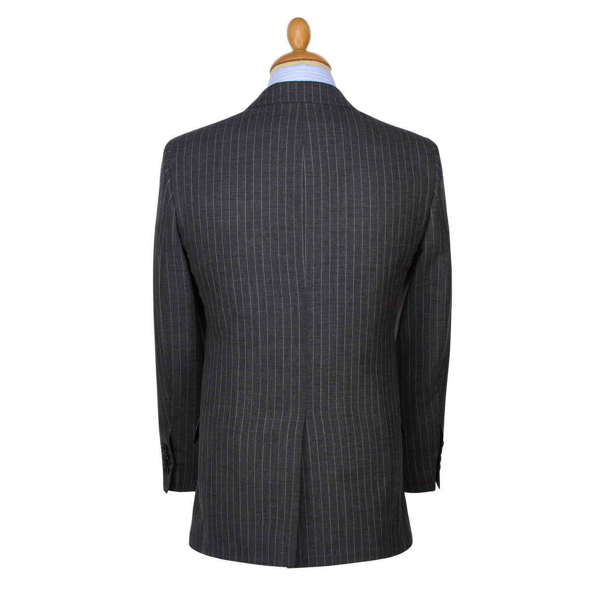 Grey 10oz Three Button Chalk Stripe Suit