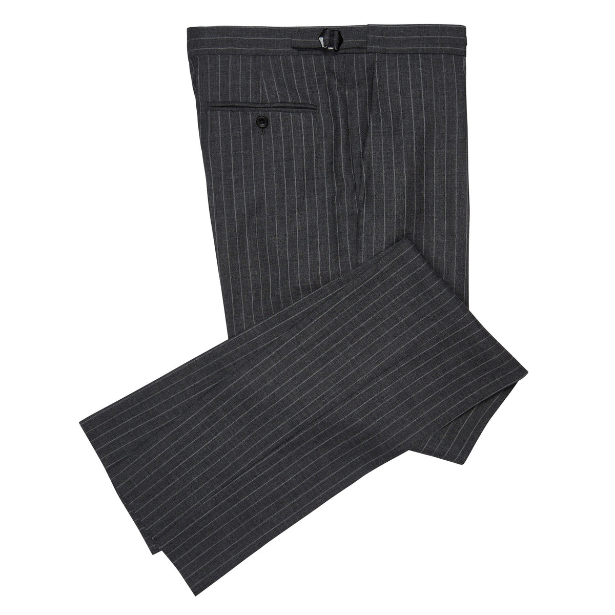 Grey 10oz Three Button Chalk Stripe Suit