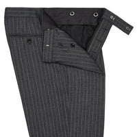 Grey 10oz Three Button Chalk Stripe Suit