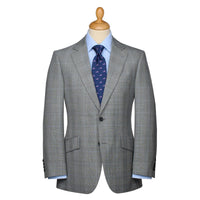 Grey Two Button 10oz Prince of Wales Suit
