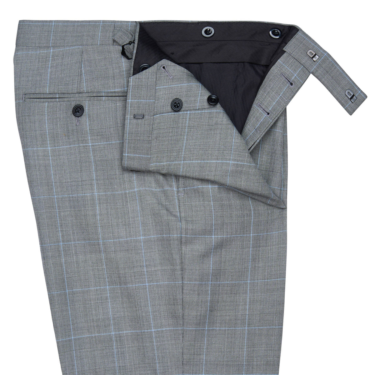 Grey Two Button 10oz Prince of Wales Suit