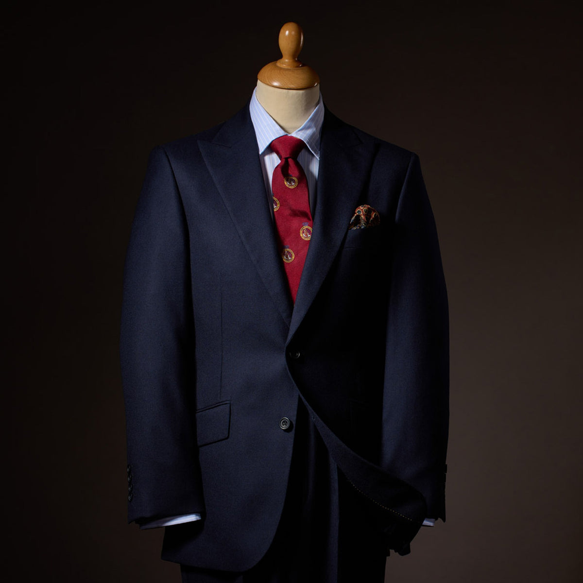 Navy 11oz Peak Lapel Twill Suit