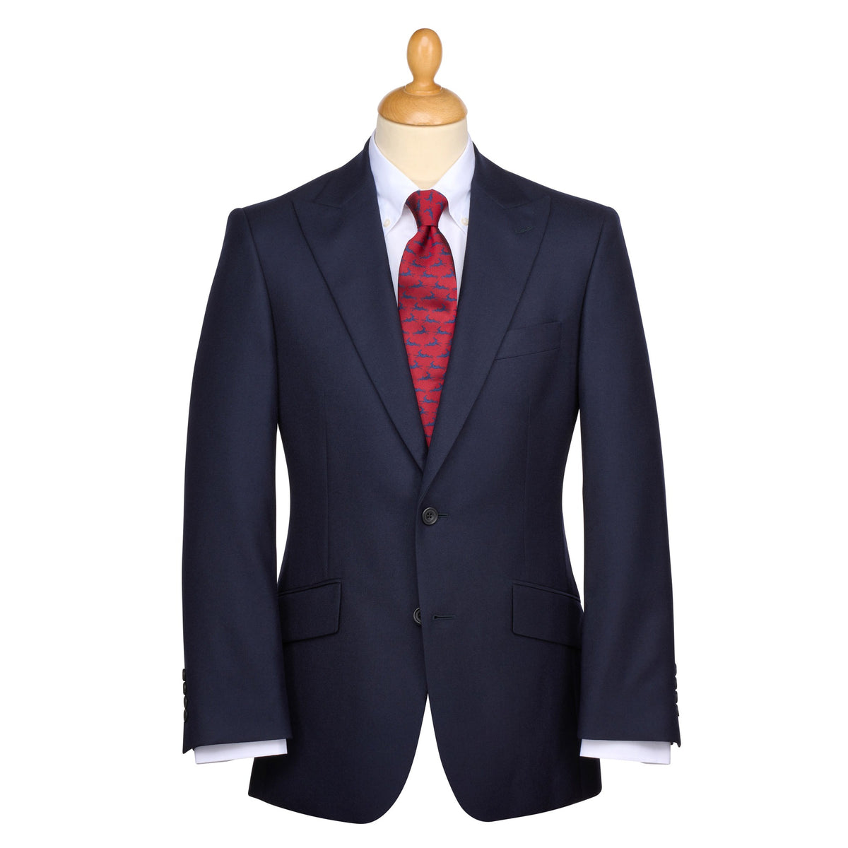 Navy 11oz Peak Lapel Twill Suit