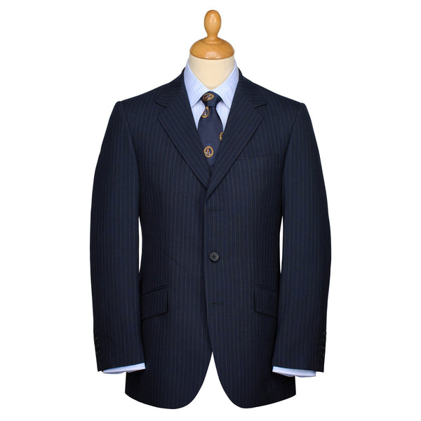 Navy 10oz Charles Pinstripe Three Button Suit