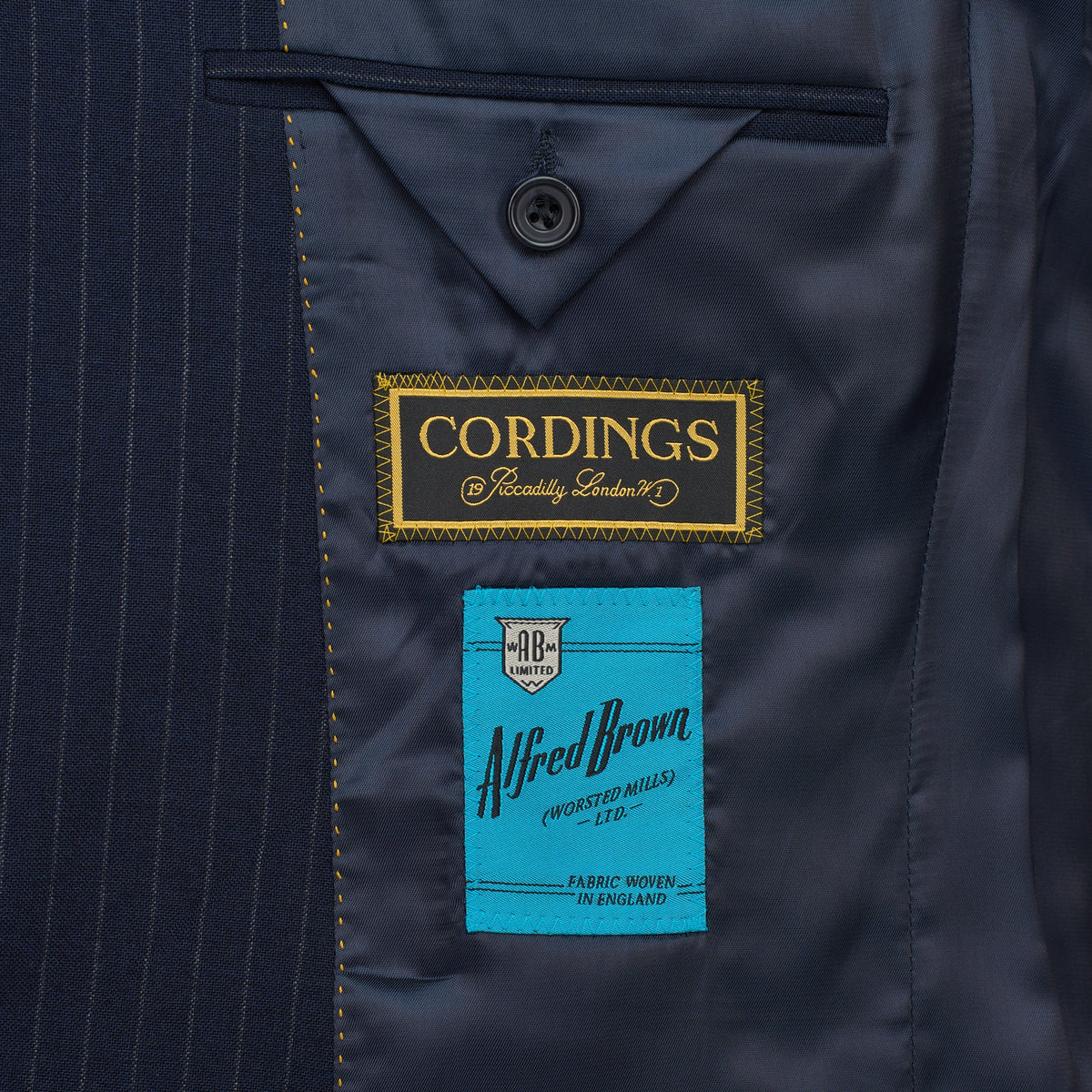 Navy 10oz Charles Pinstripe Three Button Suit
