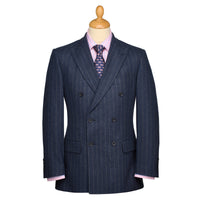 Navy 12oz Double Breasted Chalk Stripe Suit