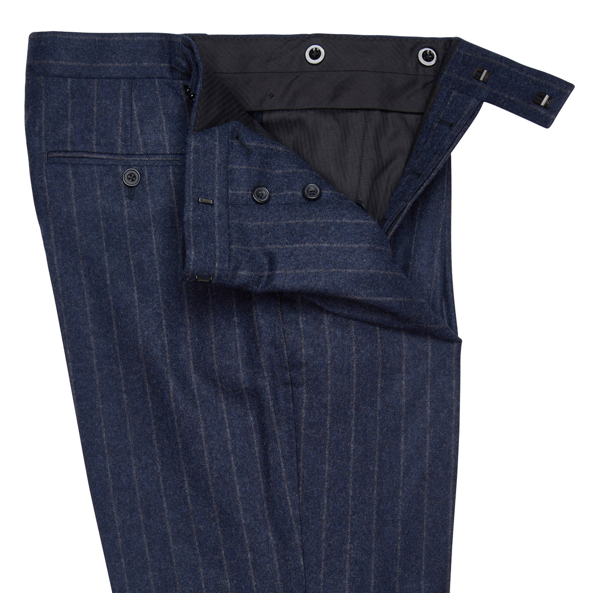 Navy 12oz Double Breasted Chalk Stripe Suit