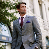 Grey 13oz Prince Of Wales Three Button Suit