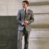 Grey 13oz Prince Of Wales Three Button Suit
