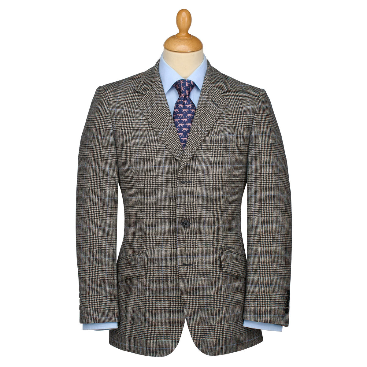 Grey 13oz Prince Of Wales Three Button Suit