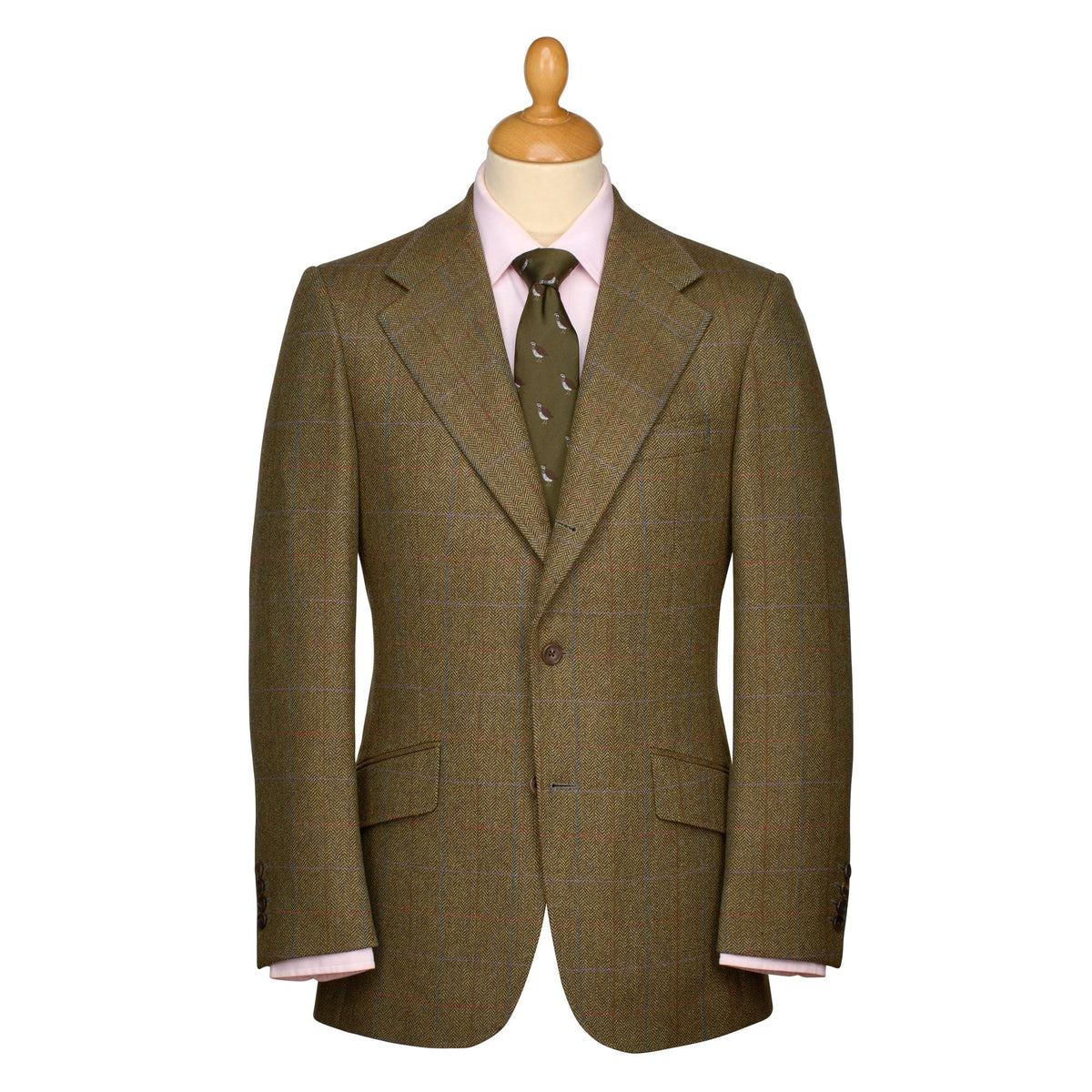 Green 14oz Tweed Three-Roll-Two Suit