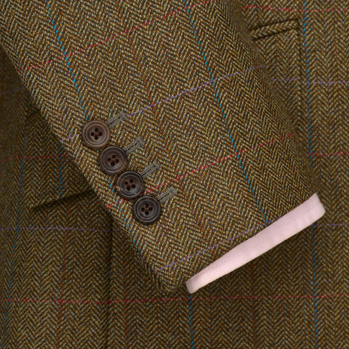 Green 14oz Tweed Three-Roll-Two Suit