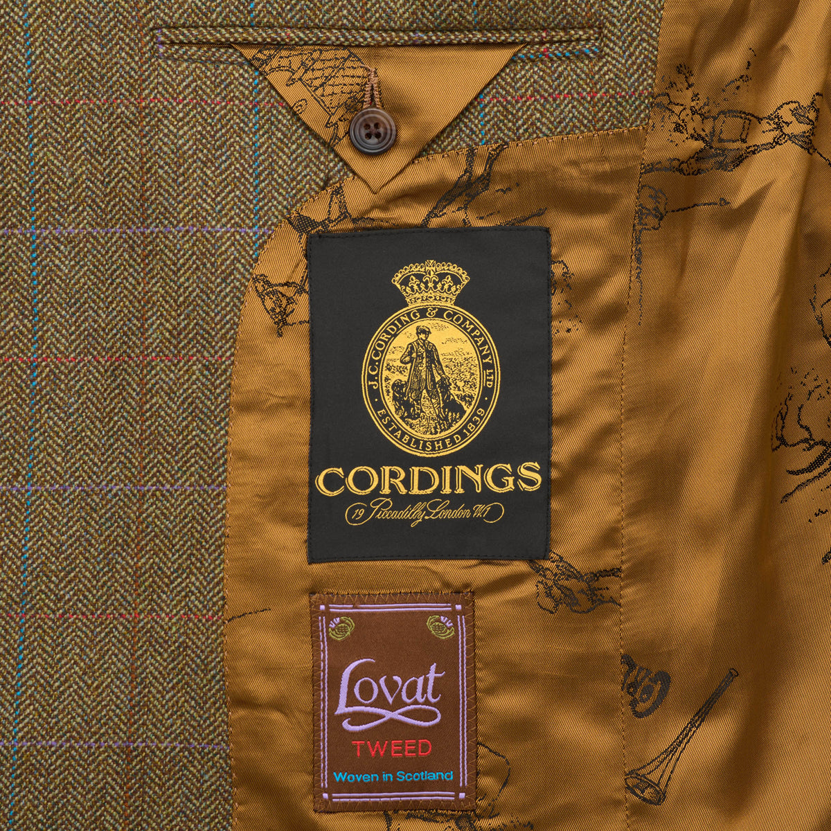 Green 14oz Tweed Three-Roll-Two Suit