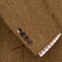 Brown 20oz Tweed Herringbone Three-Roll-Two Suit