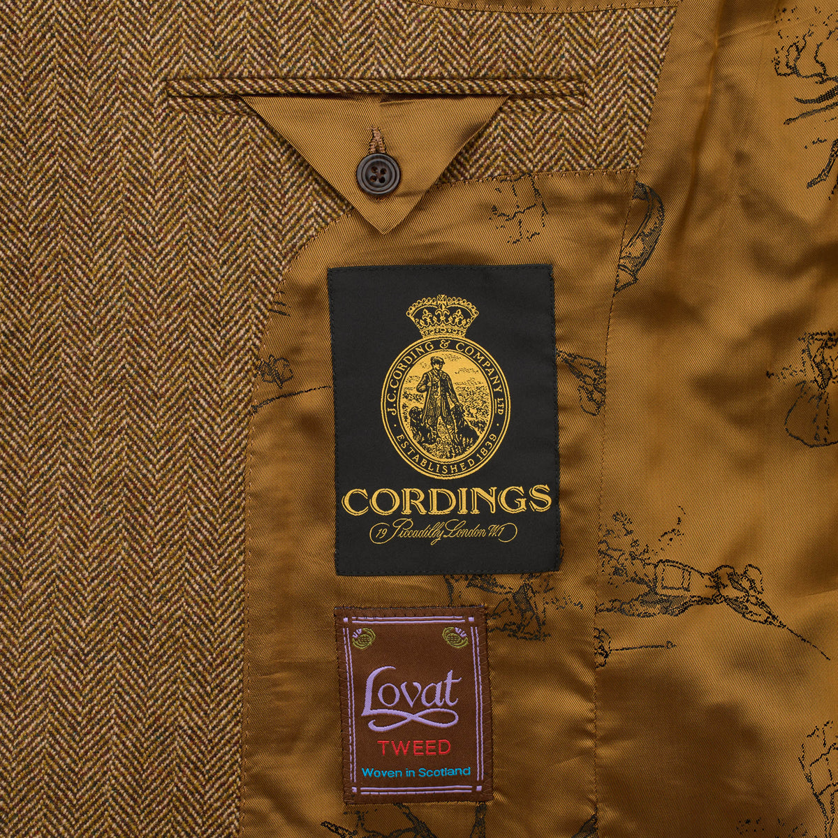 Brown 20oz Tweed Herringbone Three-Roll-Two Suit