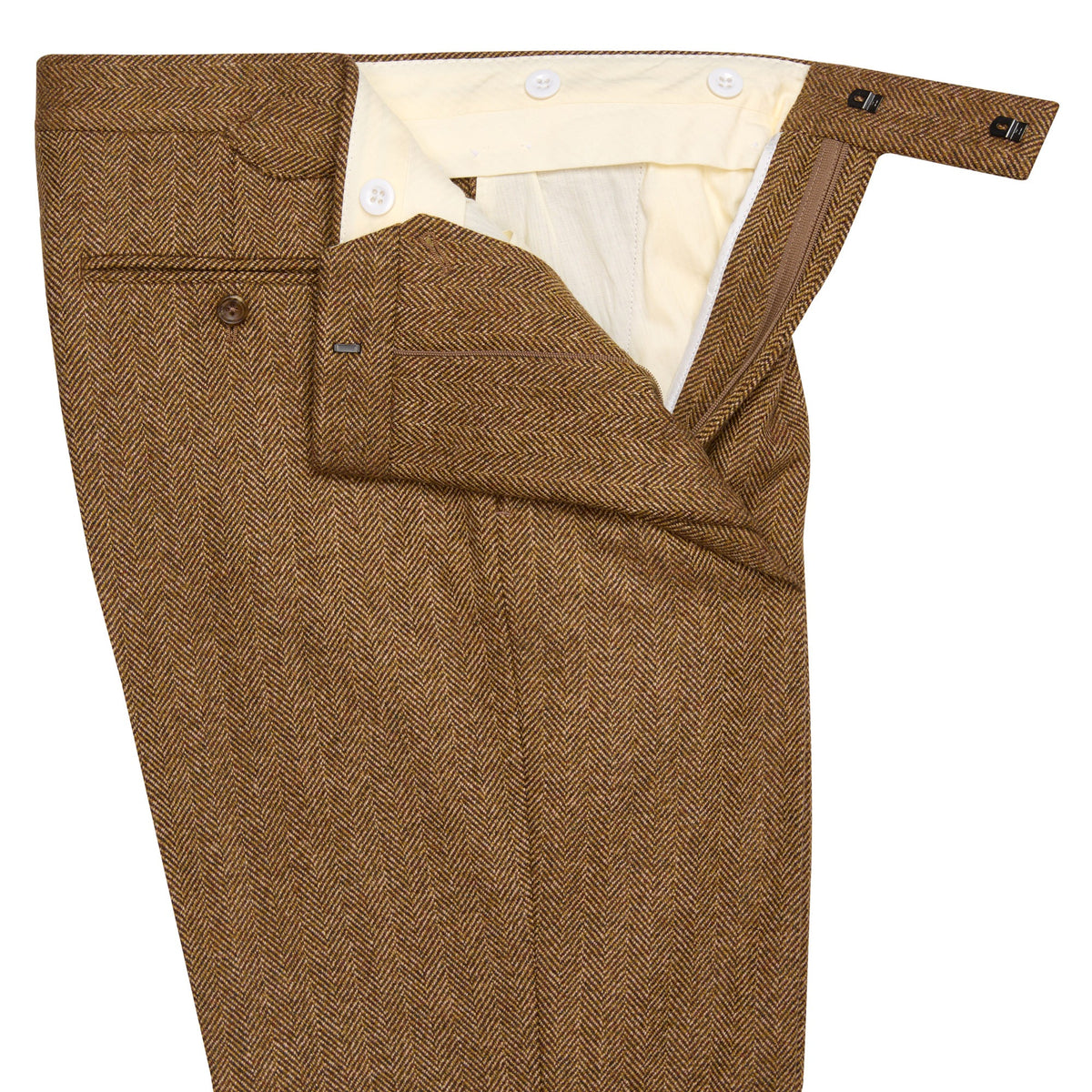Brown 20oz Tweed Herringbone Three-Roll-Two Suit