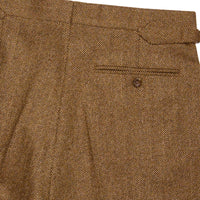 Brown 20oz Tweed Herringbone Three-Roll-Two Suit