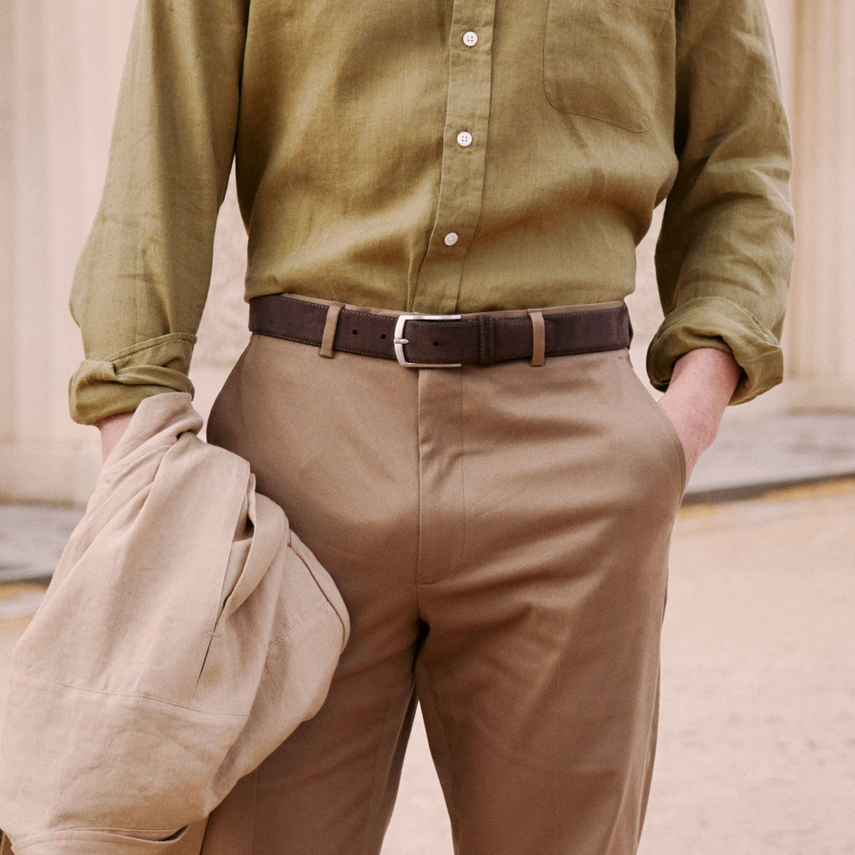 Classic Brown Suede Belt