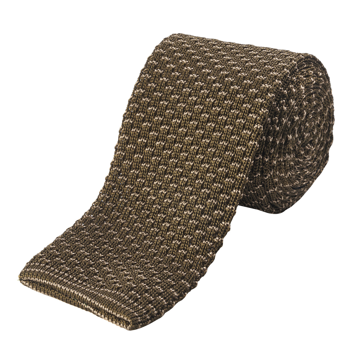 Khaki Military Silk Knitted Tie