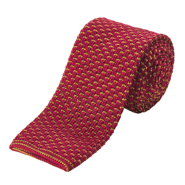 Red Military Silk Knitted Tie