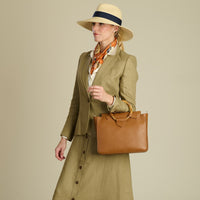Tan Bamboo Leather Handbag