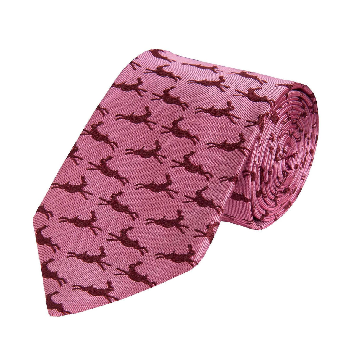 Pink Woven Silk Hare Tie