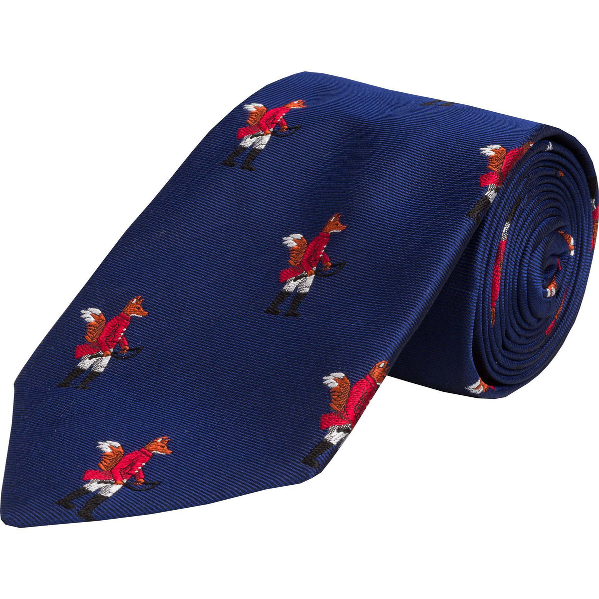 Blue Hunting Fox Silk Tie
