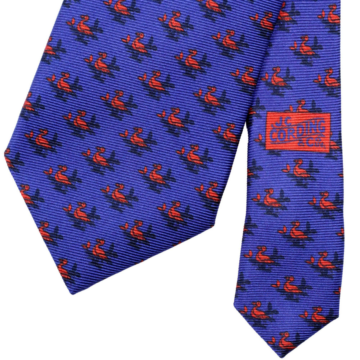 Blue Sitting Duck Printed Silk Tie