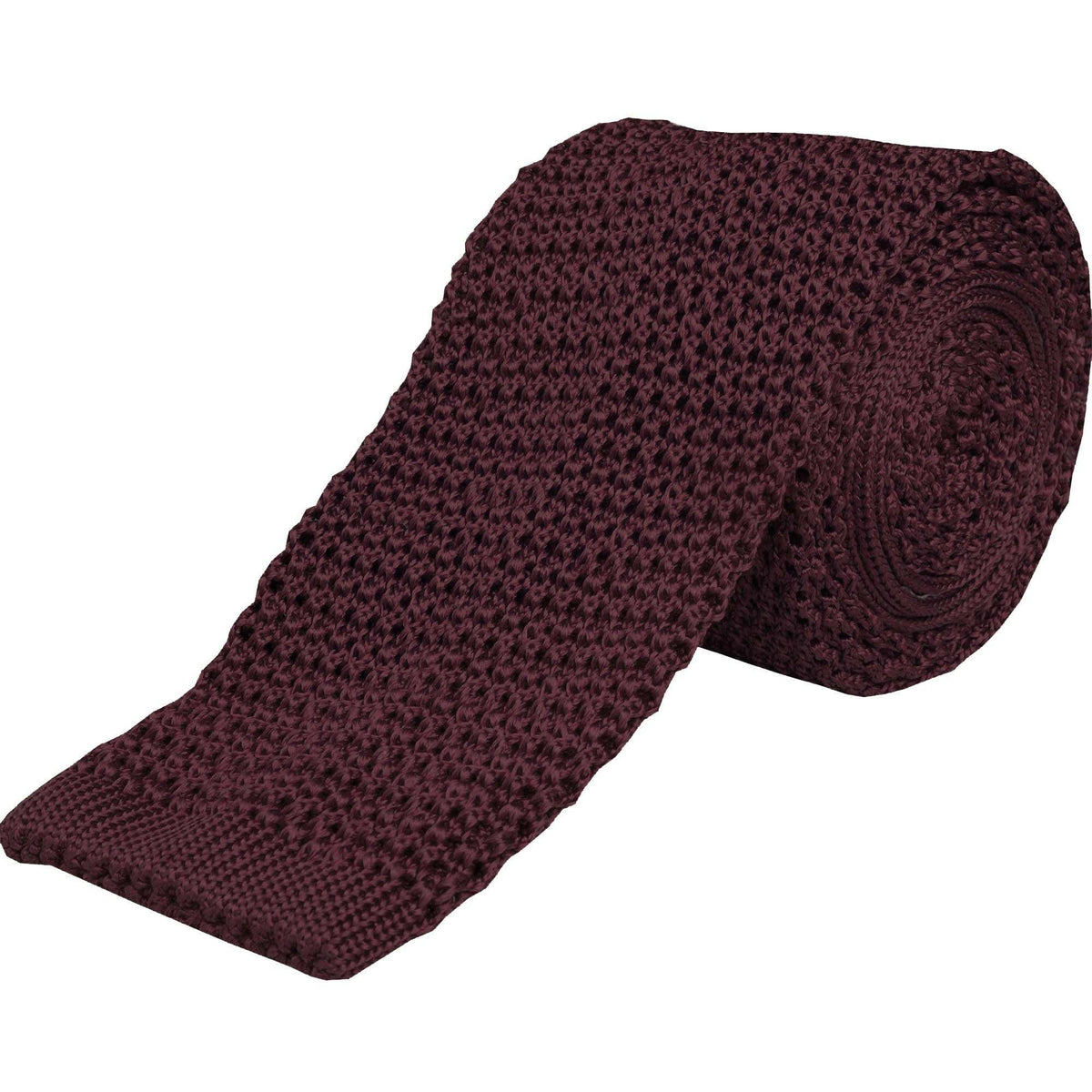 Burgundy Heavy Silk Knitted Tie