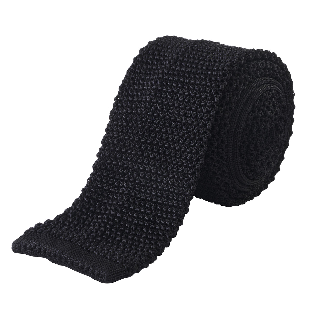 Black Heavy Silk Knitted Tie