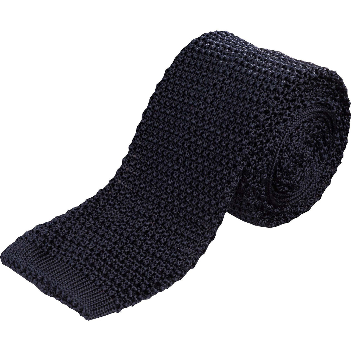Navy Heavy Silk Knitted Tie