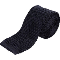 Navy Heavy Silk Knitted Tie