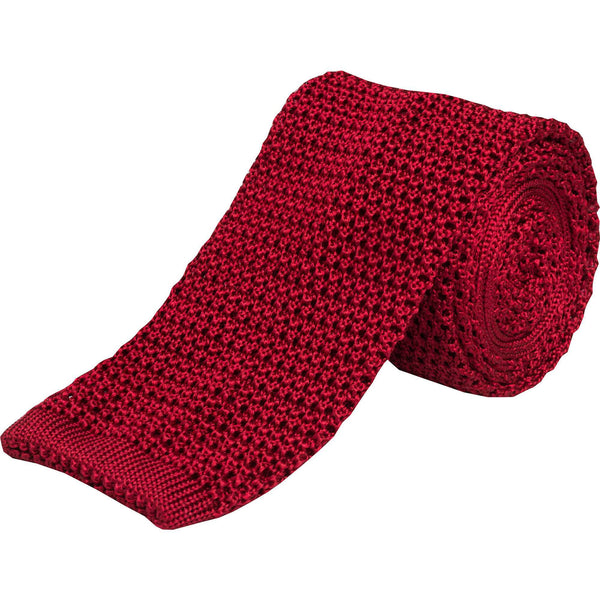 Wine Heavy Silk Knitted Tie