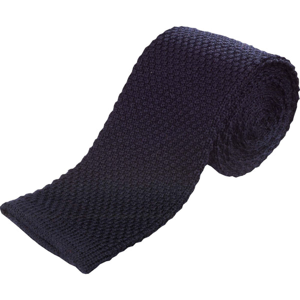 Navy Merino Knitted Tie