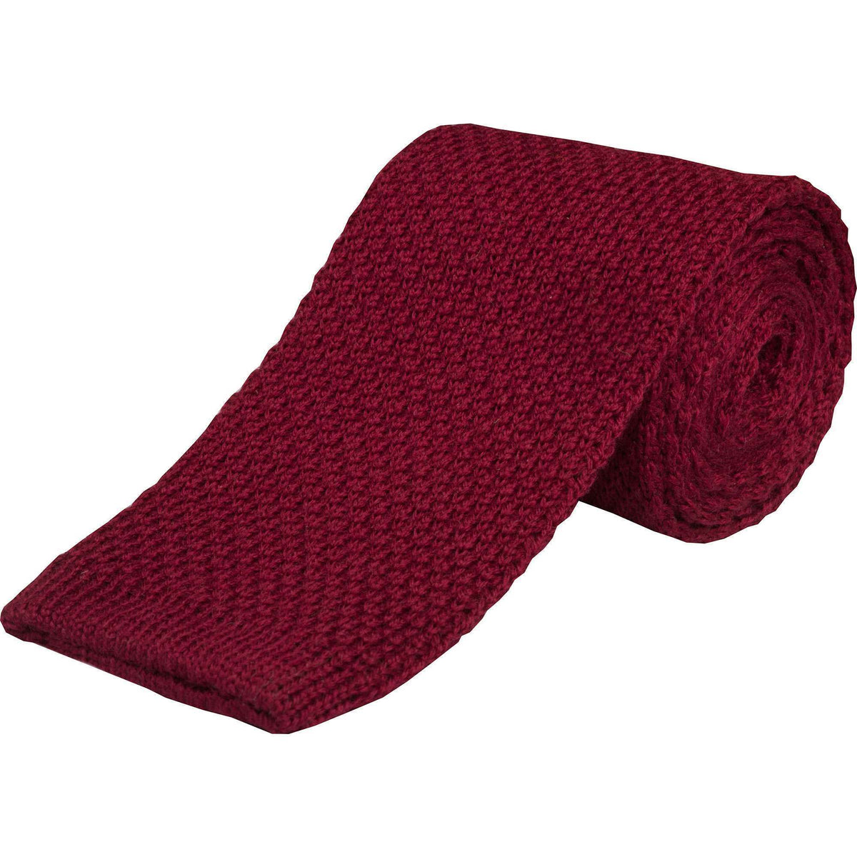 Burgundy Merino Knitted Tie