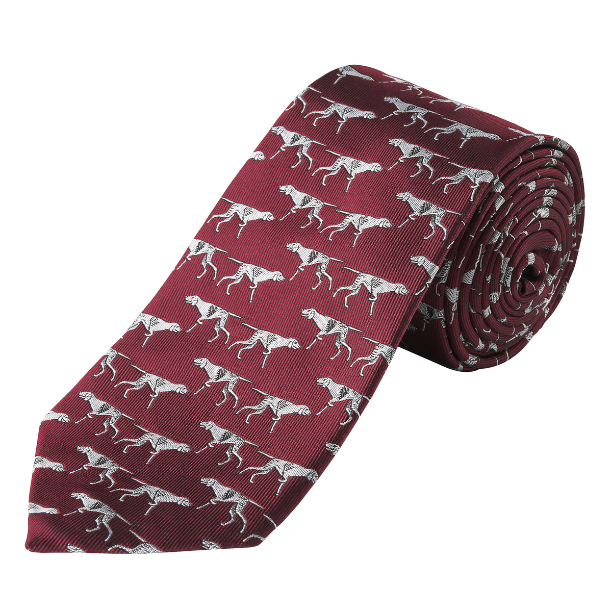 Wine Silent Pointer Silk Tie