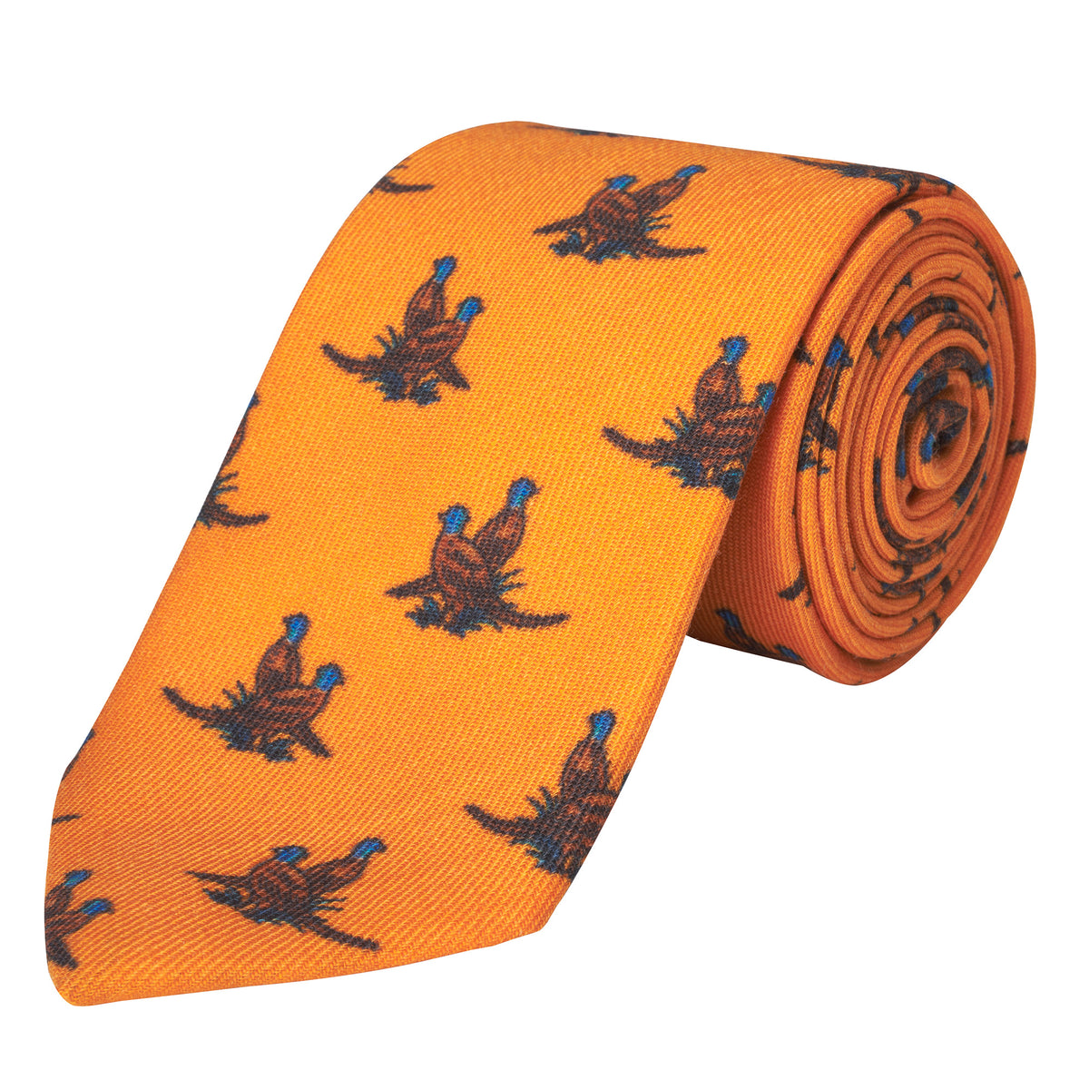 Mustard Wool and Cashmere Pheasant Tie