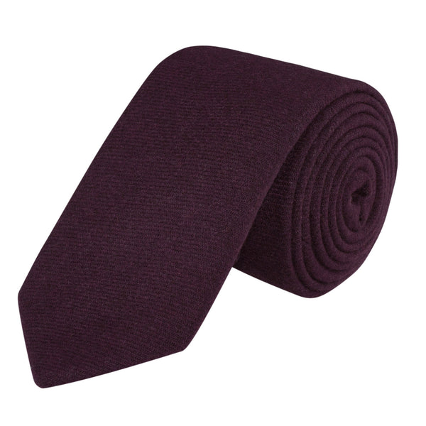 Plum Twill Cashmere Tie